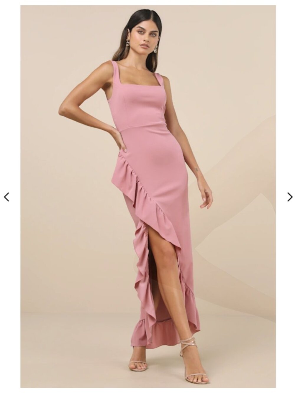 Lulus Immaculate Excellence Pink Sleeveless Ruffled Tulip Maxi Dress